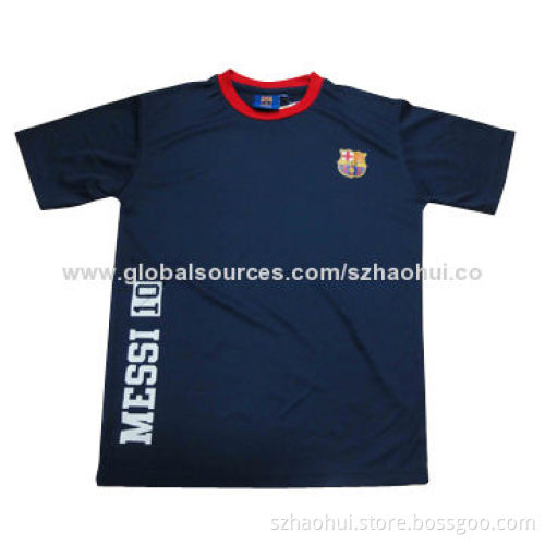 Boy's football jersey tops w/ transfer print, wicking treatment, brand can be customized as request